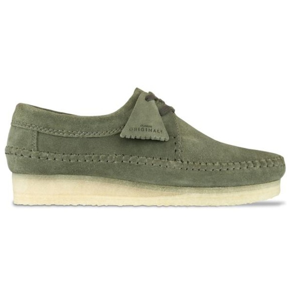 olive green clarks wallabees